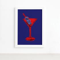 Quadro Cozinha Bebidas Drink 02 Moldura Branca 22x32cm