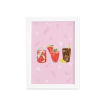 Quadro Cozinha Bebidas Refrescantes Moldura Branca 22x32cm
