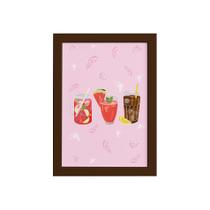 Quadro Cozinha Bebidas Refrescantes Moldura Marrom 22x32cm Quadro Cozinha Bebidas Refrescantes Moldura Marrom 22x32cm