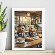 Quadro Cozinha - Café Das Capivaras 33x24cm - com vidro