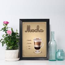 Quadro Cozinha Café Mocha 33x43cm Moldura Preta