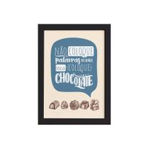 Quadro Cozinha Chocolate Frase Boca Moldura Preta 33x43cm Quadro Cozinha Chocolate Frase Boca Moldura Preta 33x43cm