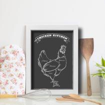 Quadro Cozinha Churrasco Cortes Frango 22x32cm Moldura Branca Quadro Cozinha Churrasco Cortes Frango 22x32cm Moldura Branca