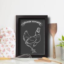 Quadro Cozinha Churrasco Cortes Frango 22x32cm Moldura Preta Quadro Cozinha Churrasco Cortes Frango 22x32cm Moldura Preta