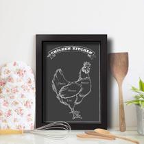 Quadro Cozinha Churrasco Cortes Frango 33x43cm Moldura Preta Quadro Cozinha Churrasco Cortes Frango 33x43cm Moldura Preta