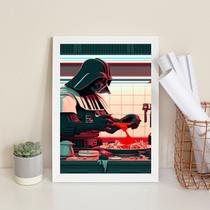 Quadro Cozinha - Cooking With Vader 33x24cm - com vidro Quadro Cozinha - Cooking With Vader 33x24cm - com vidro
