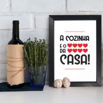 Quadro Cozinha Coração da Casa 33x43cm Moldura Preta - Quartinhos
