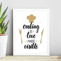Quadro Cozinha - Cozinhar É Amor 45x34cm - com vidro Quadro Cozinha - Cozinhar É Amor 45x34cm - com vidro
