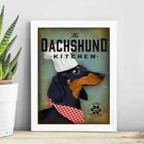 Quadro Cozinha Dachshund 24x18cm - com vidro