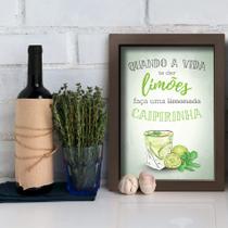 Quadro Cozinha e Bar Frase Caipirinha 33x43cm Moldura Marrom Quadro Cozinha e Bar Frase Caipirinha 33x43cm Moldura Marrom