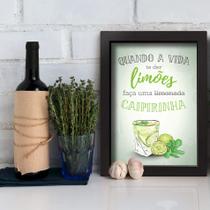 Quadro Cozinha e Bar Frase Caipirinha 33x43cm Moldura Preta Quadro Cozinha e Bar Frase Caipirinha 33x43cm Moldura Preta