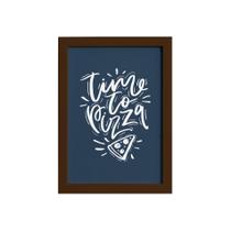 Quadro Cozinha Frase Hora da Pizza Moldura Marrom 22x32cm Quadro Cozinha Frase Hora da Pizza Moldura Marrom 22x32cm