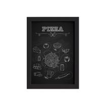 Quadro Cozinha Ingredientes Pizza Moldura Preta 22x32cm
