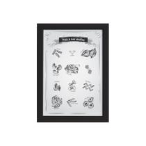 Quadro Cozinha Massas Italianas Escolha Moldura Preta 22x32