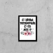 Quadro Cozinha Temperada Com Amor 24x18cm - com vidro - Quadros On-line