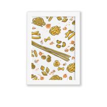 Quadro Cozinha Tipos de Massa Farfalle Moldura Branca 22x32 Quadro Cozinha Tipos de Massa Farfalle Moldura Branca 22x32