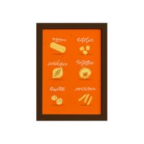 Quadro Cozinha Tipos de Massa Rigatoni Moldura Marrom 22x32 Quadro Cozinha Tipos de Massa Rigatoni Moldura Marrom 22x32
