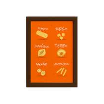Quadro Cozinha Tipos de Massa Rigatoni Moldura Marrom 33x43 Quadro Cozinha Tipos de Massa Rigatoni Moldura Marrom 33x43