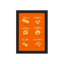 Quadro Cozinha Tipos de Massa Rigatoni Moldura Preta 22x32 Quadro Cozinha Tipos de Massa Rigatoni Moldura Preta 22x32