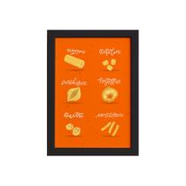 Quadro Cozinha Tipos de Massa Rigatoni Moldura Preta 33x43 Quadro Cozinha Tipos de Massa Rigatoni Moldura Preta 33x43