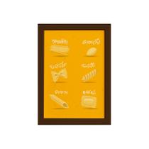Quadro Cozinha Tipos de Massa Spaguetti Moldura Marrom 22x32 Quadro Cozinha Tipos de Massa Spaguetti Moldura Marrom 22x32