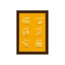 Quadro Cozinha Tipos de Massa Spaguetti Moldura Marrom 33x43 Quadro Cozinha Tipos de Massa Spaguetti Moldura Marrom 33x43