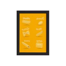 Quadro Cozinha Tipos de Massa Spaguetti Moldura Preta 33x43