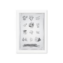Quadro Cozinha Tipos Massas Italianas Moldura Branca 22x32cm Quadro Cozinha Tipos Massas Italianas Moldura Branca 22x32cm