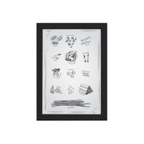 Quadro Cozinha Tipos Massas Italianas Moldura Preta 22x32cm