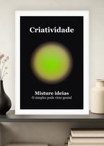 Quadro Criatividade/Originalidade com Vidro e Moldura Branca Tamanho:21cm x 30cm (A4)