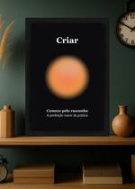 Quadro Criatividade/Prática/Criar com Vidro e Moldura Preta Tamanho:21cm x 30cm (A4)