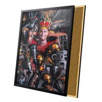 Quadro Cristiano Ronaldo Recordes Troféus Moldura e Vidro