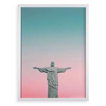Quadro Cristo Redentor - Candy Colors 33x24cm - com vidro Quadro Cristo Redentor - Candy Colors 33x24cm - com vidro
