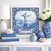 Quadro Cristo Redentor Rio de Janeiro 33x33 MoldPreta Vidro Quadro Cristo Redentor Rio de Janeiro 33x33 MoldPreta Vidro