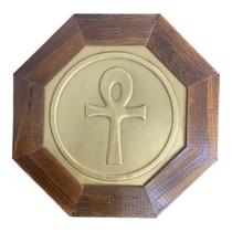 Quadro Cruz Ansata Madeira Imbuia Oitavado e Metal 18 Cm Quadro Cruz Ansata Madeira Imbuia Oitavado e Metal 18 Cm