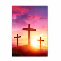 Quadro Cruz de Jesus 20x30cm - À Prova D'água, Resistente e Fixação Dupla Face