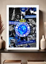 Quadro Cruzeiro Campeão com Vidro e Moldura Branca Tam:A4 Quadro Cruzeiro Campeão com Vidro e Moldura Branca Tam:A4