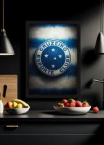 Quadro Cruzeiro Esporte Clube com Vidro e Moldura Preta Tamanho:21cm x 30cm (A4)
