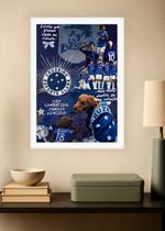 Quadro Cruzeiro Esporte com Vidro e Moldura Branca Tam:A4