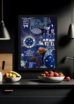 Quadro Cruzeiro Esporte com Vidro e Moldura Preta Tam:A4