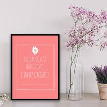 Quadro Cuidar De você É Investimento 24x18cm - com vidro