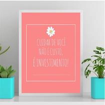 Quadro Cuidar De Você É Investimento 33X24Cm Branca