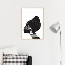 Quadro Cultura Africana Mulher Negra 60x43 Filete Marfim - Casa do Arquiteto