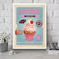 Quadro Cupcake - Rosa e Azul 33x24cm Quadro Cupcake - Rosa e Azul 33x24cm
