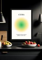 Quadro Cura e Bem Estar com Vidro e Moldura Preta Tamanho:21cm x 30cm (A4)