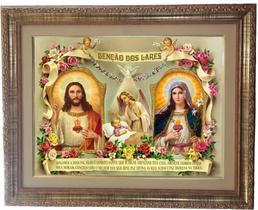 Quadro Da Benção Dos Lares, S. Corações, Mod01 53x43 Angelus Quadro Da Benção Dos Lares, S. Corações, Mod01 53x43 Angelus