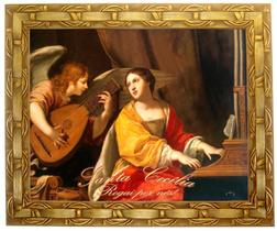 Quadro Da Santa Cecília, Mod. 01, Tam.30x25cm. Angelus