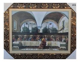Quadro Da Santa Ceia Grande Moldura Luxo 85 X 65 Cm Cor Dourado Cor Da Armação Dourado Quadro Da Santa Ceia Grande Moldura Luxo 85 X 65 Cm Cor Dourado Cor Da Armação Dourado