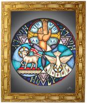 Quadro da Santíssima Trindade, Mod. 04, Tam.30x25cm. Angelus Quadro da Santíssima Trindade, Mod. 04, Tam.30x25cm. Angelus