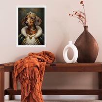 Quadro Dachshund Com Roupa De Rei 45X34Cm - Com Vidro